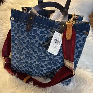 Coach Denim Signature Field Tote